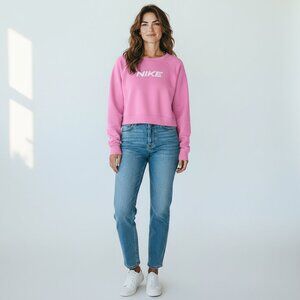Women's‎ NIKE Dri-Fit Pink Cropped Crewneck Sweatshirt- Size 1X